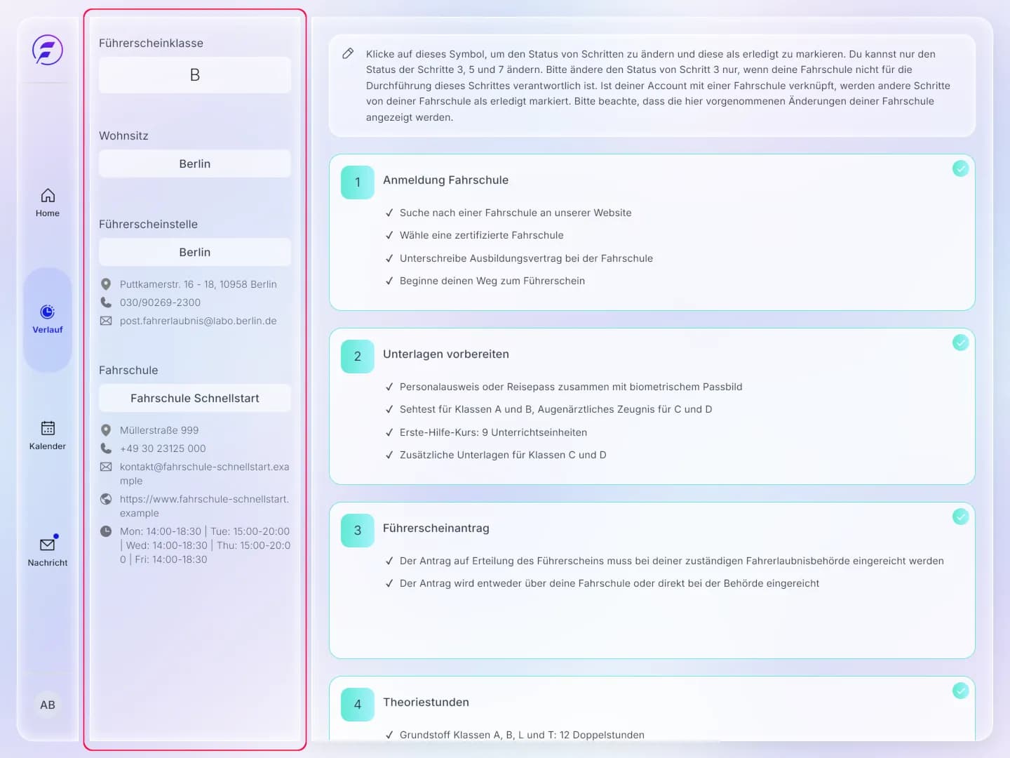 Formular und Infos